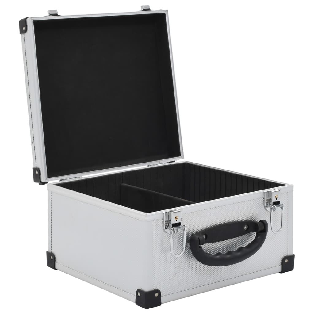 vidaXL CD Case for 40 CDs Aluminium ABS Silver