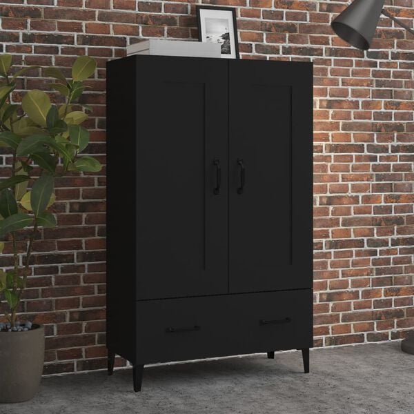vidaXL Highboard Black 70x31x115 cm Engineered Wood