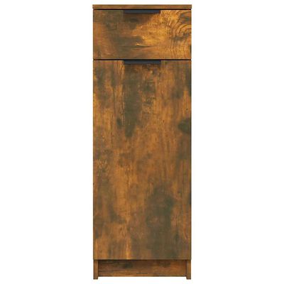 vidaXL Bathroom Cabinet Smoked Oak 32x34x90 cm Engineered Wood, smoked oak vidaXL Bathroom Cabinet Smoked Oak 32x34x90 cm Engineered Wood