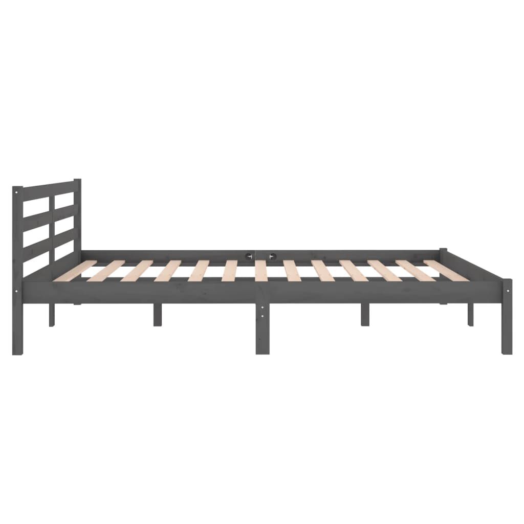 vidaXL Bed Frame without Mattress Solid Wood Pine 160x200cm Grey