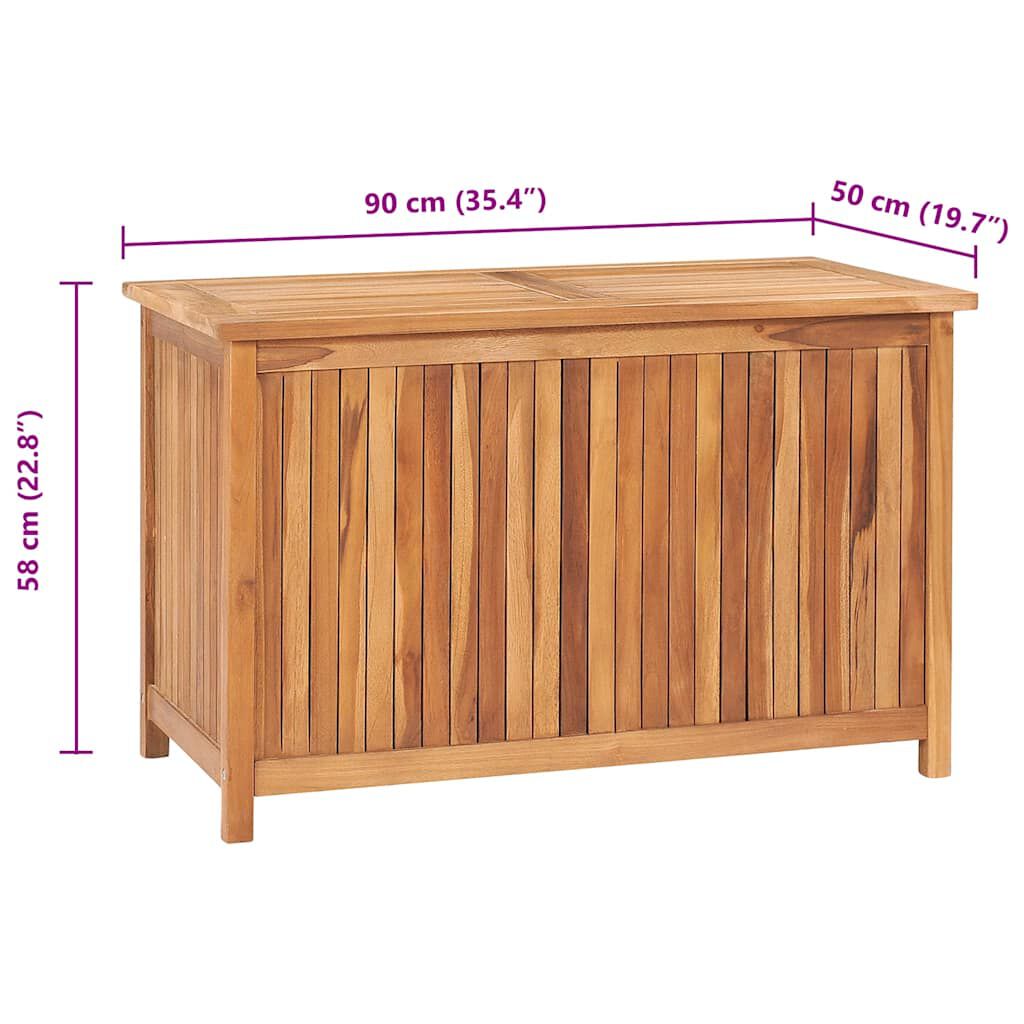 vidaXL Garden Storage Box 90x50x58 cm Solid Teak Wood