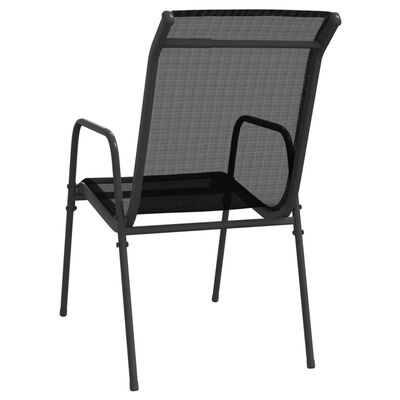vidaXL Garden Chairs 2 pcs Steel and Textilene Black,  vidaXL Garden Chairs 2 pcs Steel and Textilene Black