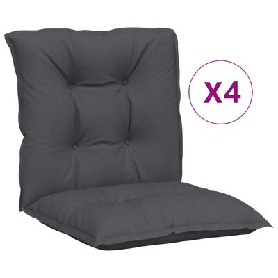 vidaXL Garden Lowback Chair Cushions 4 pcs Anthracite 100x50x7 cm Fabric, anthracite vidaXL Garden Lowback Chair Cushions 4 pcs Anthracite 100x50x7 cm Fabric