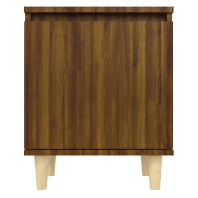 vidaXL Bed Cabinet with Solid Wood Legs Brown Oak 40x30x50 cm, brown oak vidaXL Bed Cabinet with Solid Wood Legs Brown Oak 40x30x50 cm