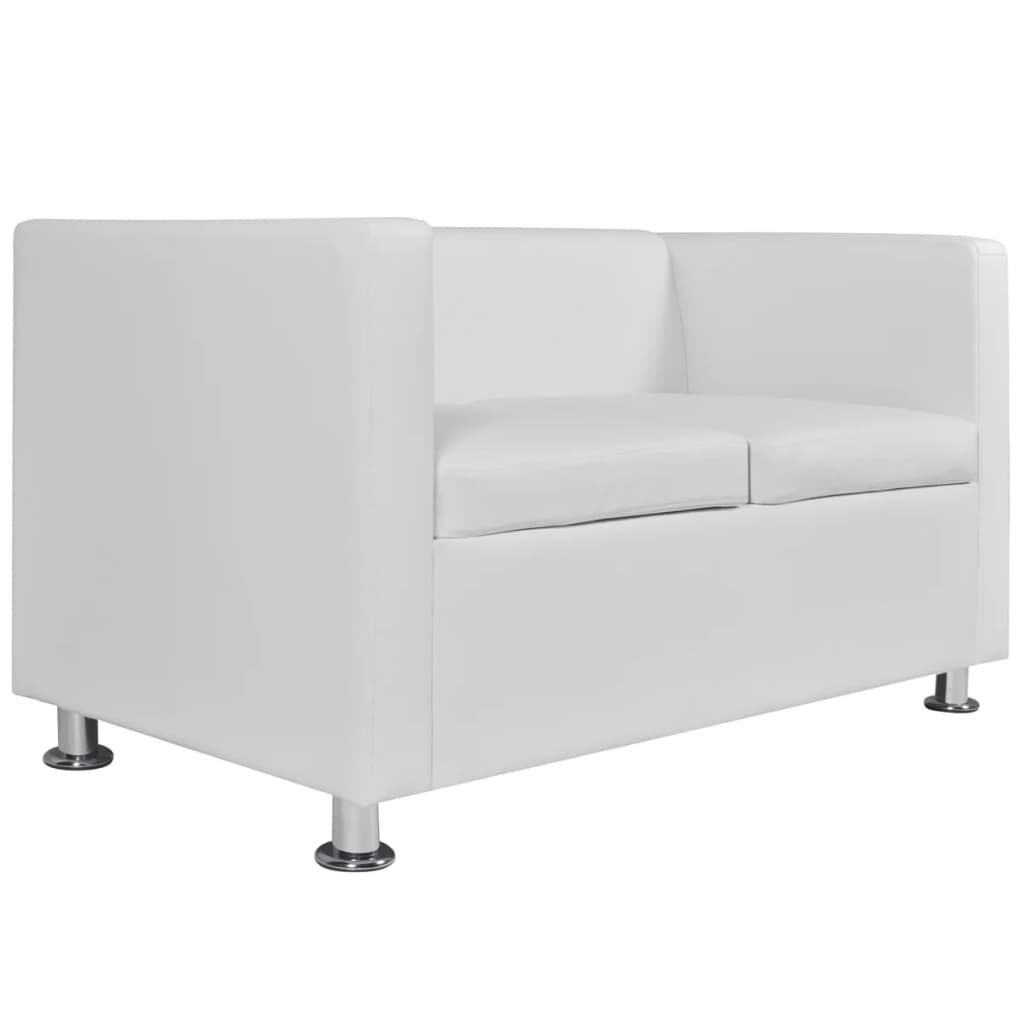 vidaXL Sofa 2-Seater Artificial Leather White