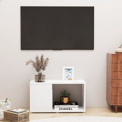 vidaXL TV Cabinet White 60x24x32cm Engineered Wood, white vidaXL TV Cabinet White 60x24x32cm Engineered Wood