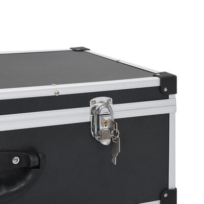 vidaXL CD Case for 80 CDs Aluminium ABS Black, black vidaXL CD Case for 80 CDs Aluminium ABS Black