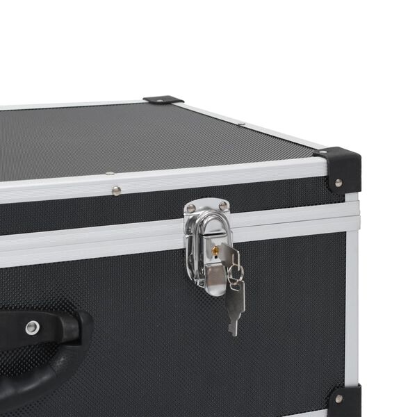 vidaXL CD Case for 80 CDs Aluminium ABS Black