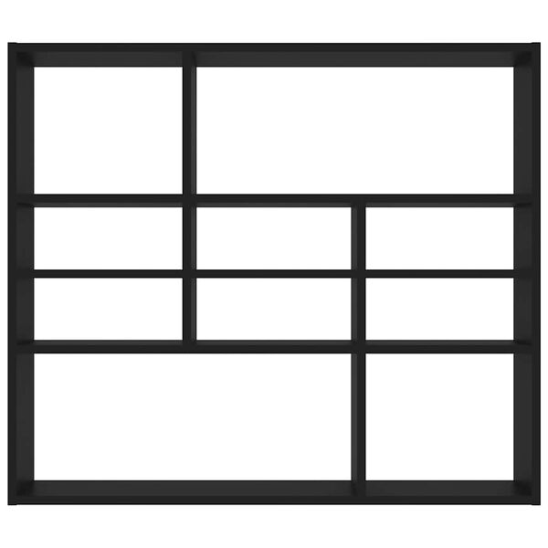 vidaXL Wall Shelf Black 90x16x78 cm Engineered Wood