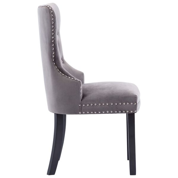vidaXL Dining Chairs 2 pcs Grey Velvet