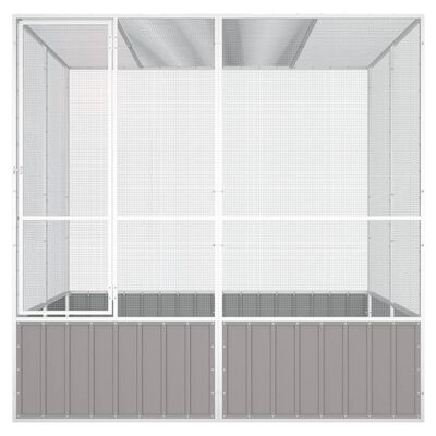 vidaXL Bird Cage Grey 213.5x217.5x211.5 cm Galvanised Steel