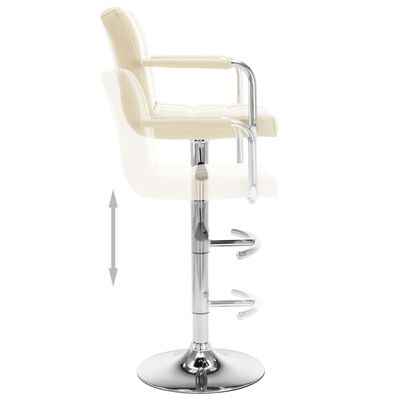 vidaXL Bar Stools 2 pcs Cream Faux Leather, cream vidaXL Bar Stools 2 pcs Cream Faux Leather