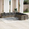 vidaXL 10 Piece Garden Sofa Set with Cushions Grey Poly Rattan