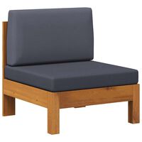 vidaXL Middle Sofa with Dark Grey Cushions Solid Acacia Wood, dark grey vidaXL Middle Sofa with Dark Grey Cushions Solid Acacia Wood