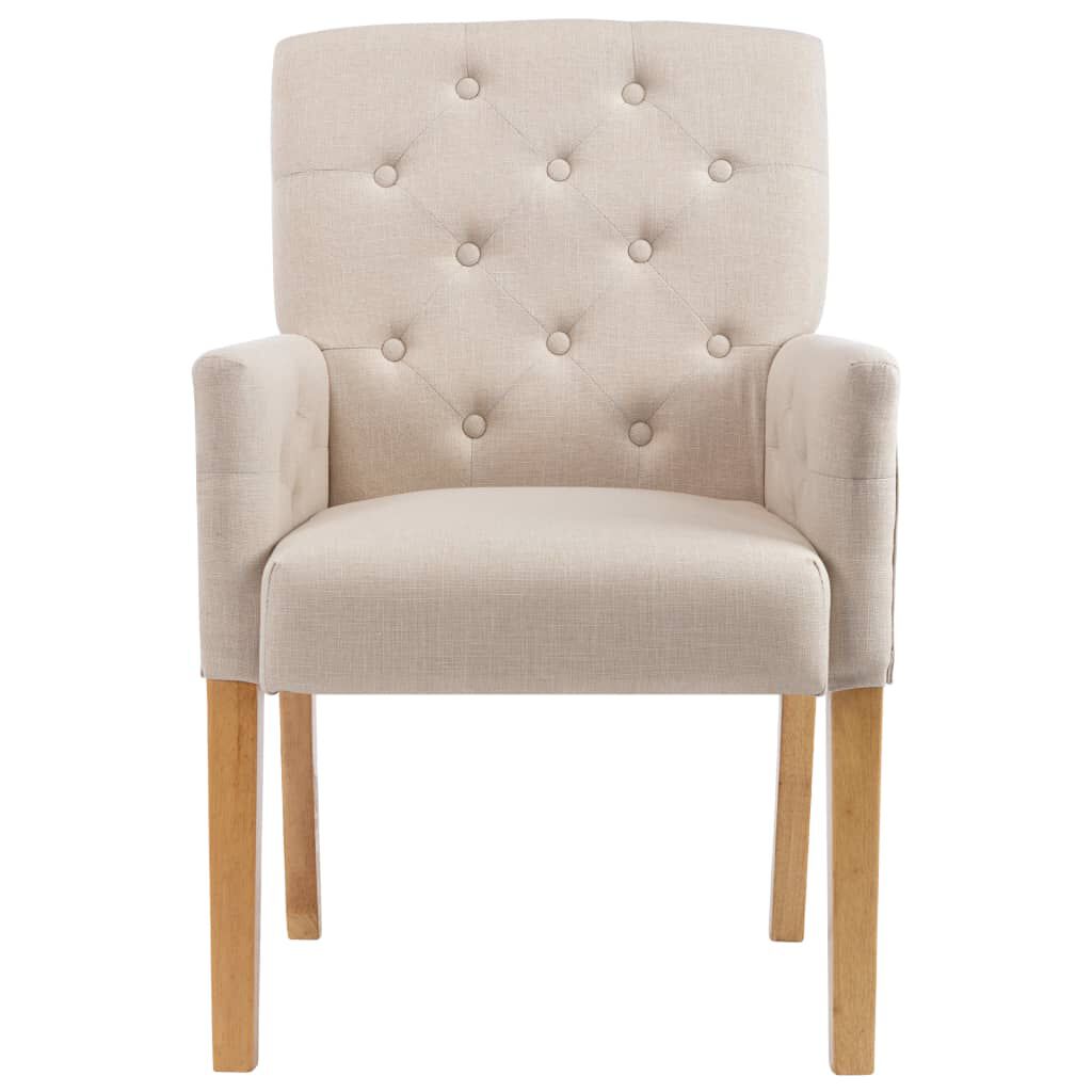 vidaXL Dining Chairs with Armrests 6 pcs Beige Fabric