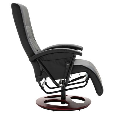 vidaXL Swivel TV Armchair Black Faux Leather, black vidaXL Swivel TV Armchair Black Faux Leather