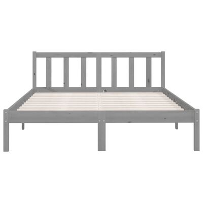 vidaXL Bed Frame without Mattress Grey Solid Wood 140x200 cm, grey vidaXL Bed Frame without Mattress Grey Solid Wood 140x200 cm