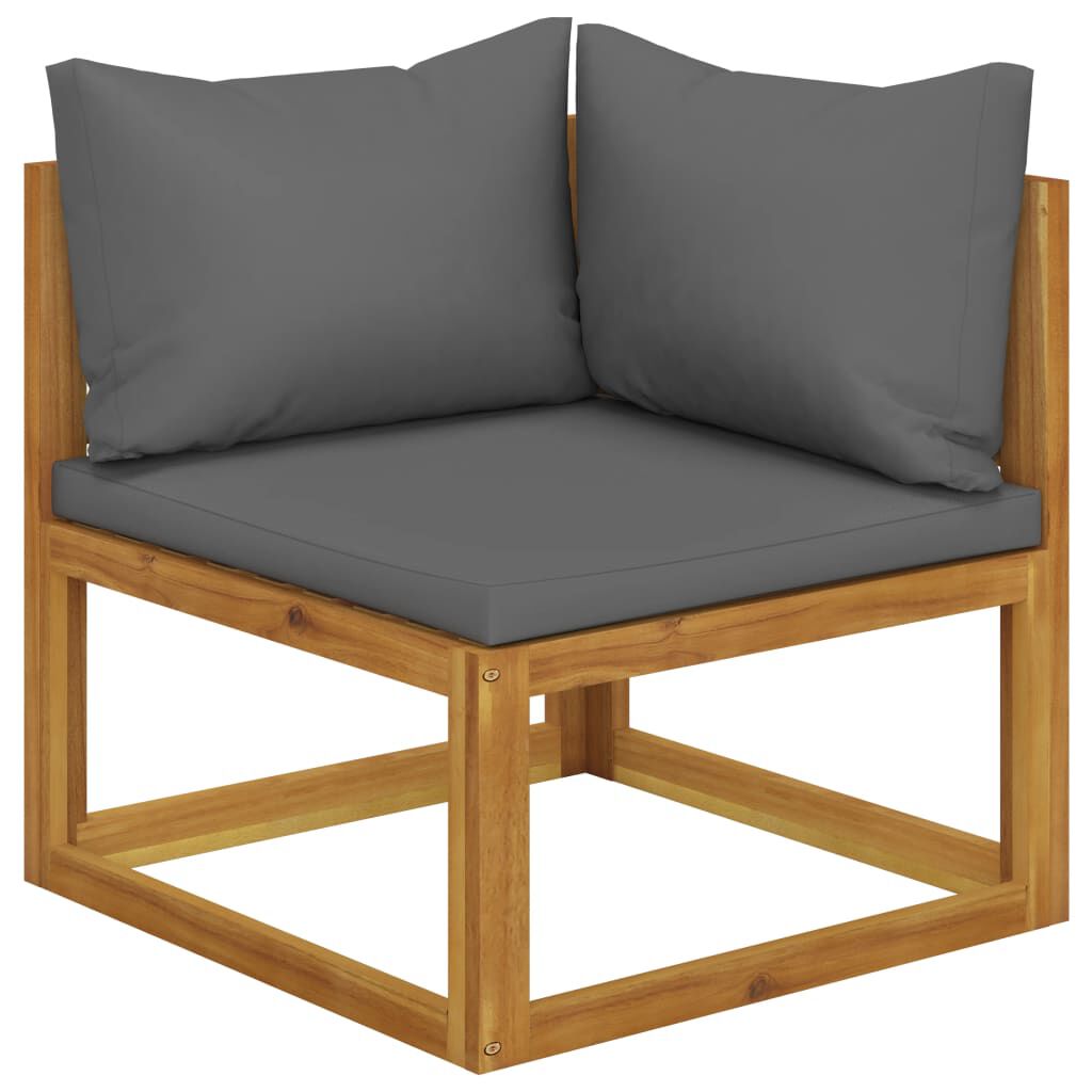 vidaXL 2-seater Garden Bench with Dark Grey Cushions