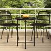 vidaXL Dining Table Black Ø55 cm Tempered Glass and Steel