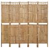 vidaXL 5-Panel Room Divider Bamboo 200x180 cm
