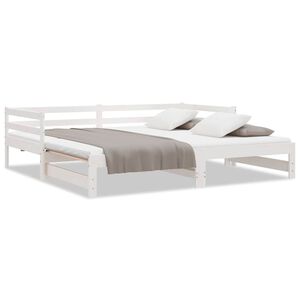 vidaXL Pull-out Day Bed without Mattress White 2x(90x200)cm