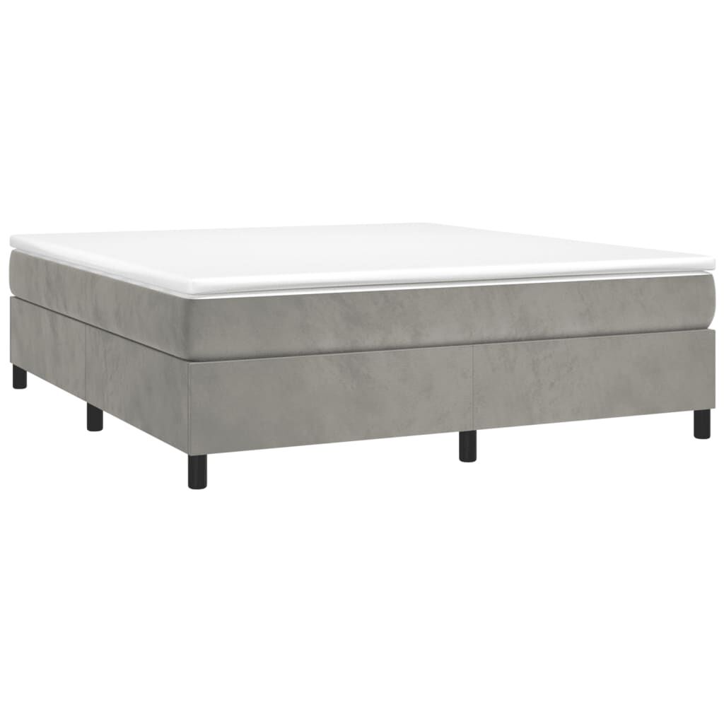 vidaXL Bed Frame without Mattress Light Grey 180x200 cm Super King Velvet