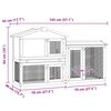vidaXL Outdoor Large Rabbit Hutch Red and White 145 x 45 x 84 Wood
