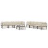 vidaXL 9 Piece Garden Lounge Set with Cushions Anthracite Poly Rattan