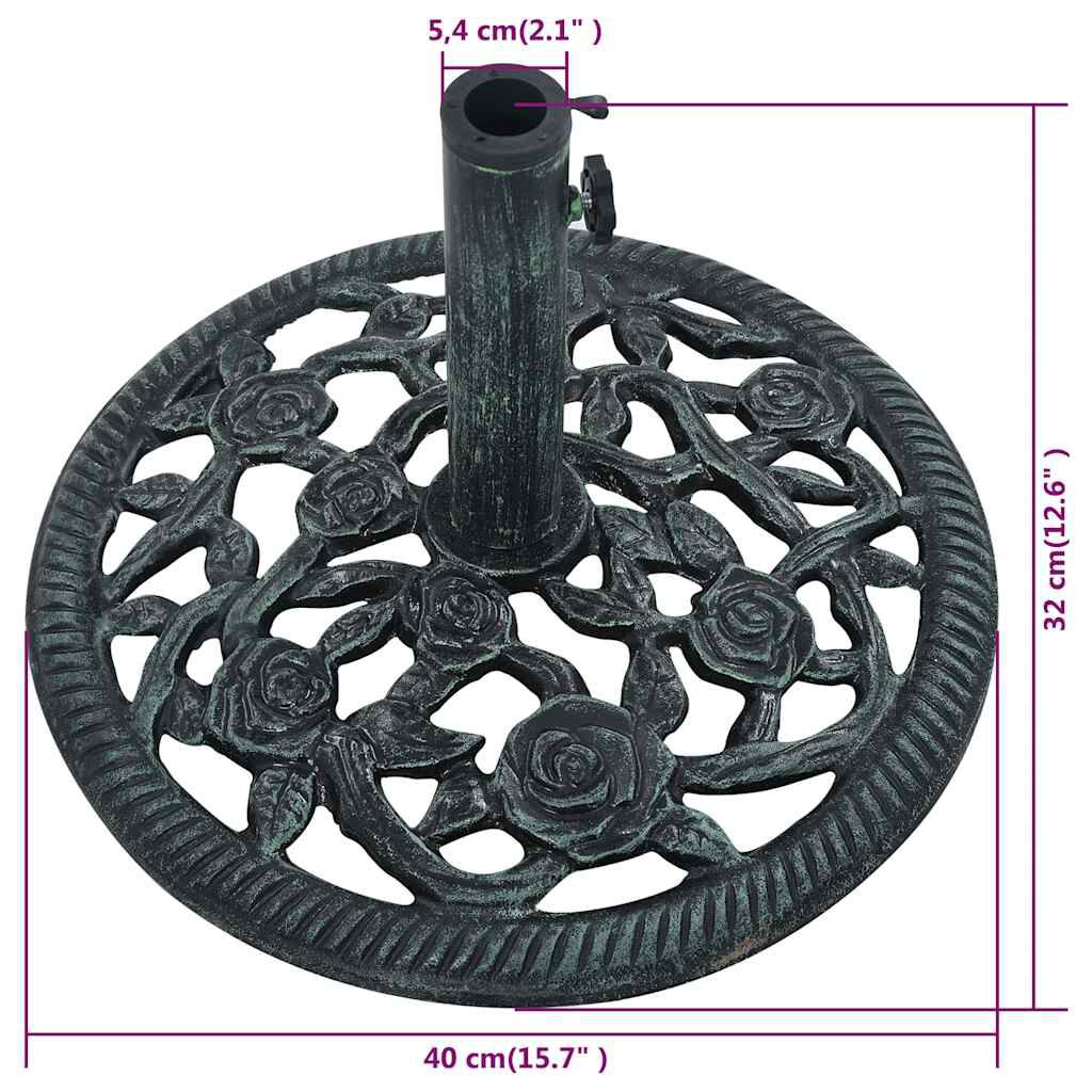 vidaXL Umbrella Base Green 9 kg 40 cm Cast Iron