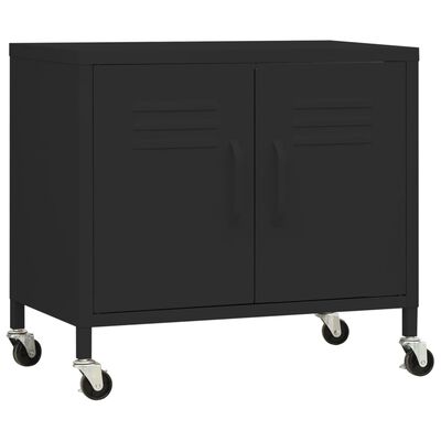 vidaXL Storage Cabinet Black 60x35x56 cm Steel