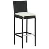 vidaXL Garden Bar Stools with Cushions 2 pcs Black Poly Rattan