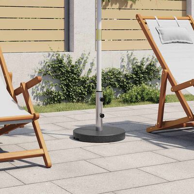 vidaXL Parasol Base Granite 20 kg Round Black, Black vidaXL Parasol Base Granite 20 kg Round Black