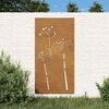 vidaXL Garden Wall Decoration 105x55 cm Corten Steel Flower Design