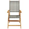 vidaXL Reclining Garden Chairs 8 pcs Grey Poly Rattan and Solid Wood