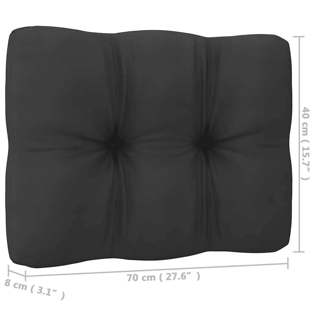 vidaXL Garden Middle Sofa with Anthracite Cushions White Solid Pinewood