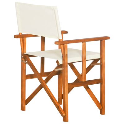 vidaXL Director's Chairs 2 pcs Solid Acacia Wood, cream vidaXL Director's Chairs 2 pcs Solid Acacia Wood