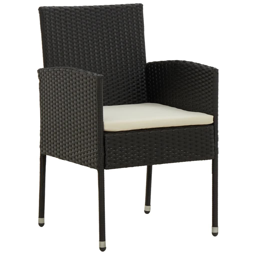 vidaXL 7 Piece Outdoor Dining Set Poly Rattan Black