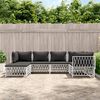 vidaXL 6 Piece Garden Lounge Set with Cushions White Steel