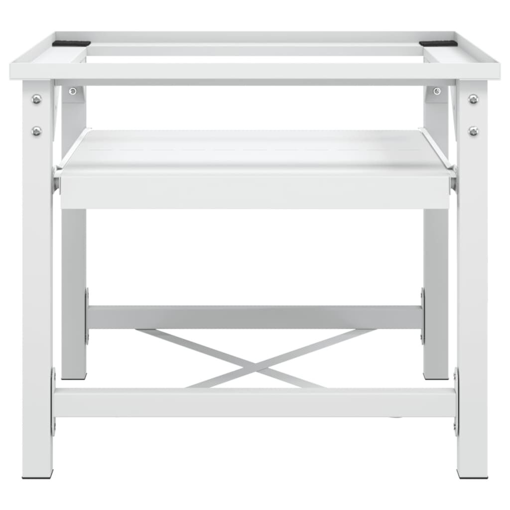 Washing Machine Pedestal with Pull-Out Shelf White