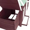 vidaXL Chicken Coop with Nest Box Mocha 190x72x102 cm Solid Firwood