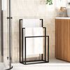 vidaXL Freestanding Towel Rack Black 48x24x79 cm Iron
