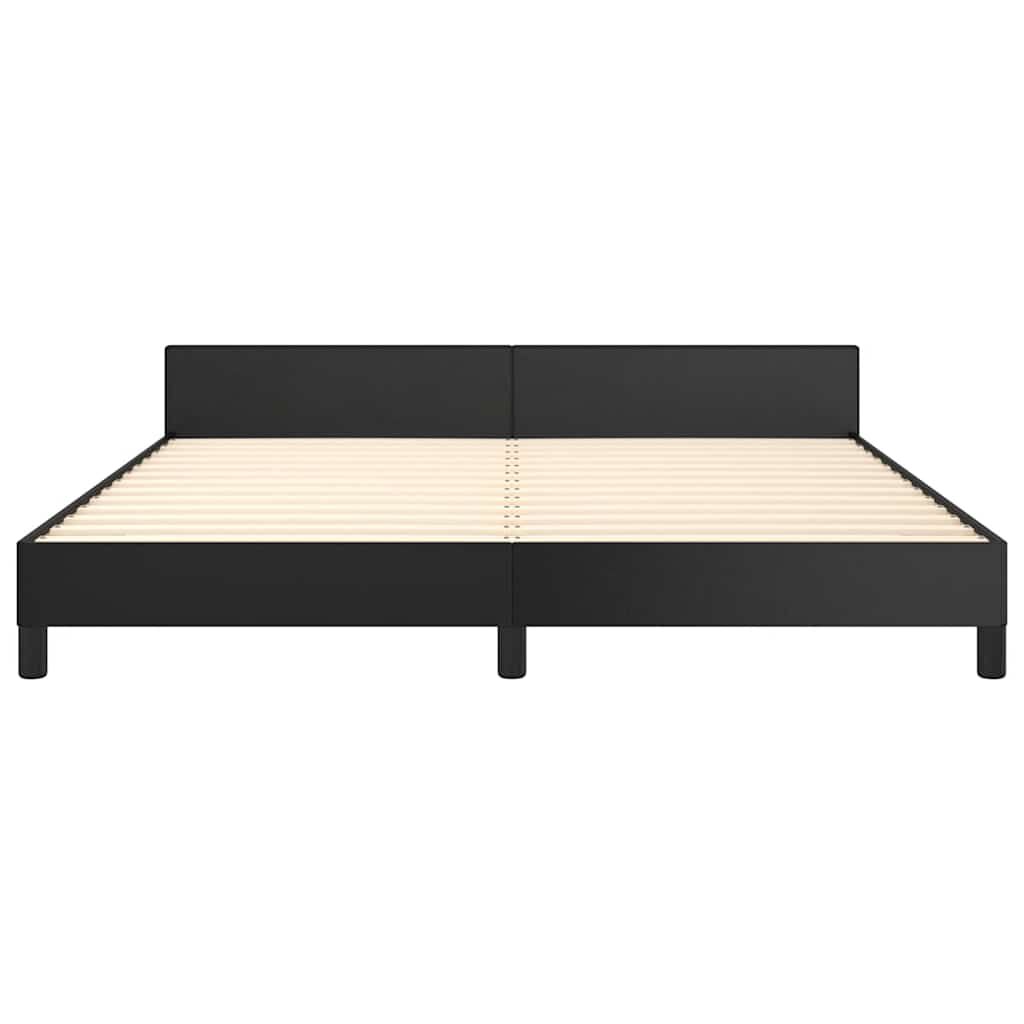 vidaXL Bed Frame with Headboard without Mattress Black 180x200 cm Super King