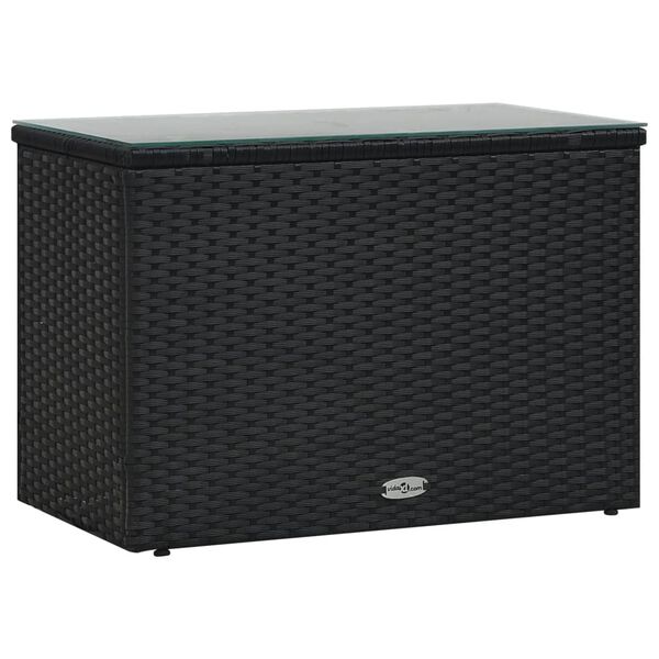 vidaXL 5 Piece Garden Lounge Set with Cushions Poly Rattan Black