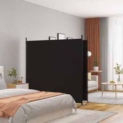 vidaXL 2-Panel Room Divider Black 348x180 cm Fabric, black vidaXL 2-Panel Room Divider Black 348x180 cm Fabric