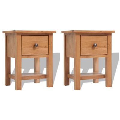 vidaXL Nightstands 2 pcs 36x30x47 cm Solid Oak Wood,  vidaXL Nightstands 2 pcs 36x30x47 cm Solid Oak Wood