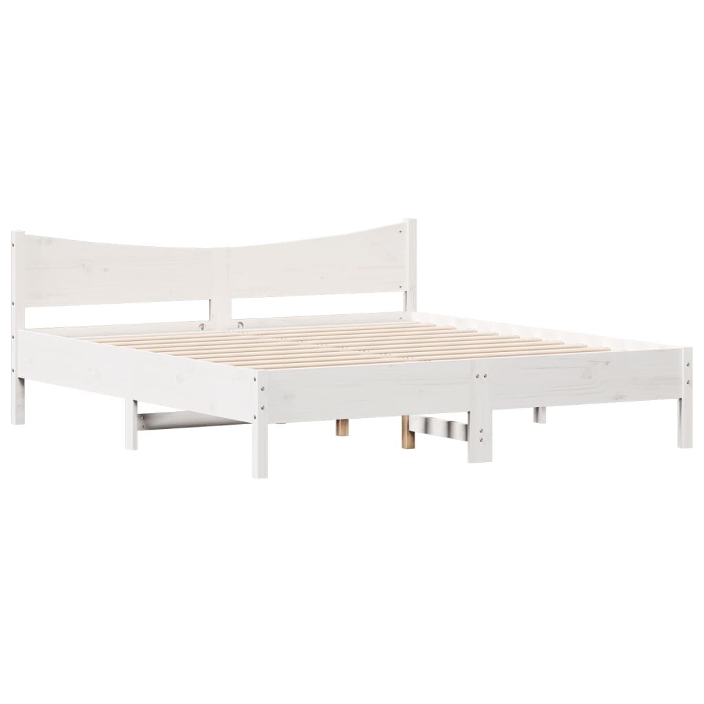 vidaXL Bed Frame without Mattress White 200x200 cm Solid Wood Pine