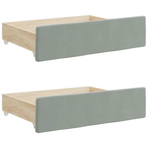 vidaXL Bed Drawers 2 pcs Light Grey Engineered Wood and Velvet