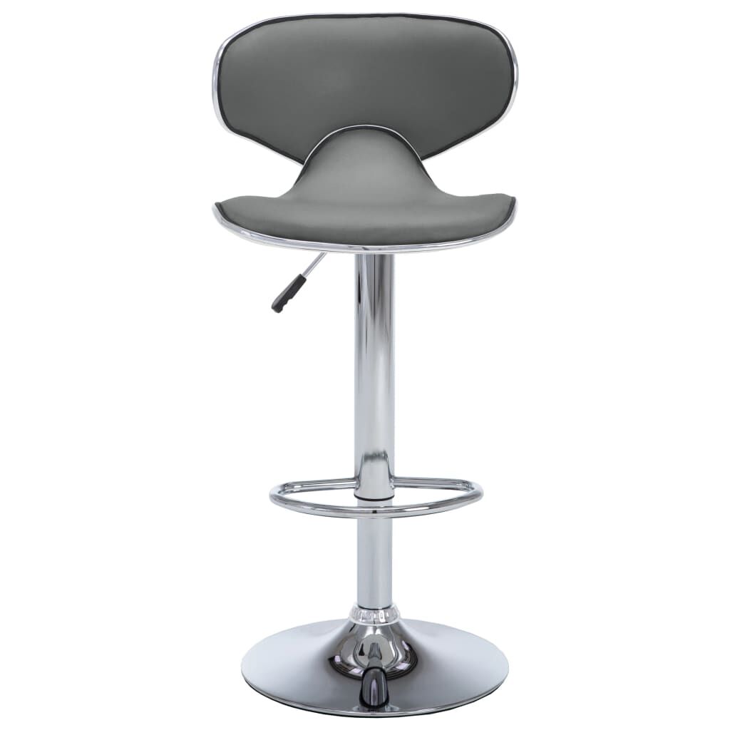 vidaXL Bar Stools 2 pcs Grey Faux Leather