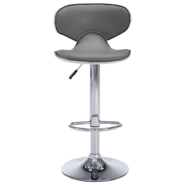 vidaXL Bar Stools 2 pcs Grey Faux Leather