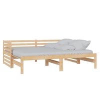 vidaXL Pull-out Day Bed without Mattress 2x(90x200)cm, natural vidaXL Pull-out Day Bed without Mattress 2x(90x200)cm